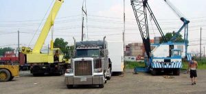 Crane And Semi Truck